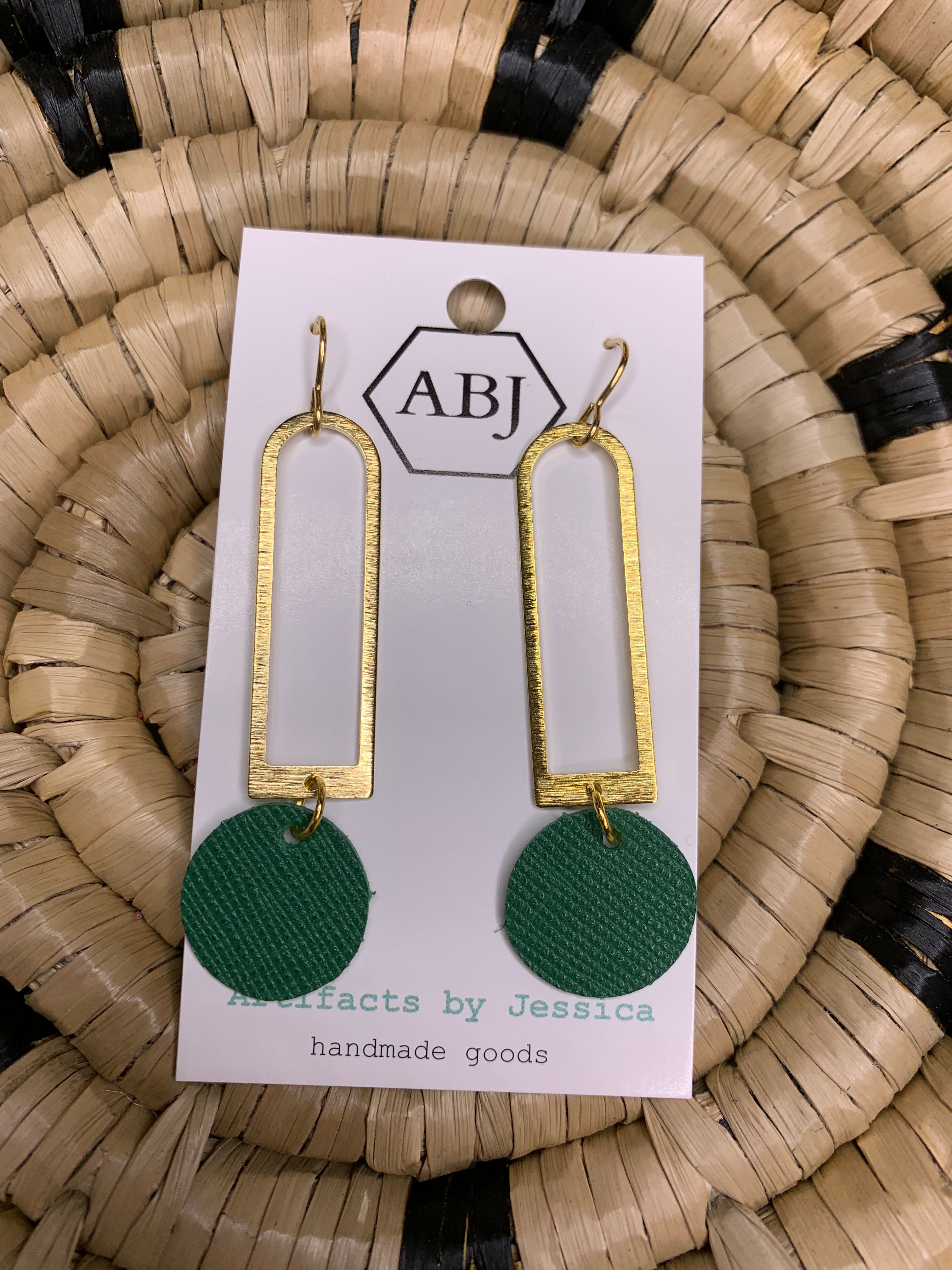 Green Drop w/Gold Earrings Jewelry - Earrings ARTIFACTS JESSICA LYNCH