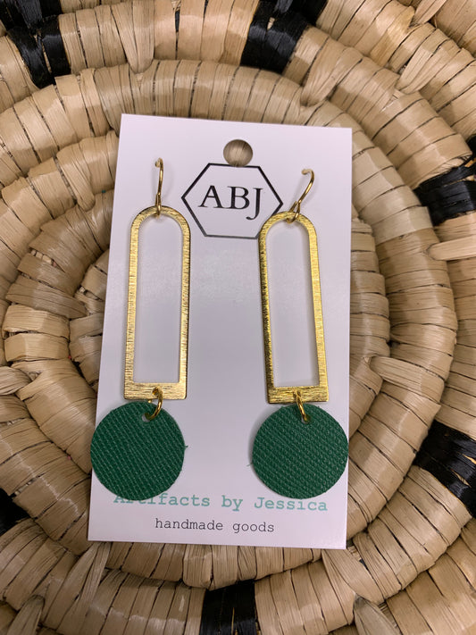 Green Drop w/Gold Earrings