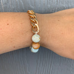 Amazonite & Gold Chain Bracelet Jewelry- Bracelets WHAT'S HOT