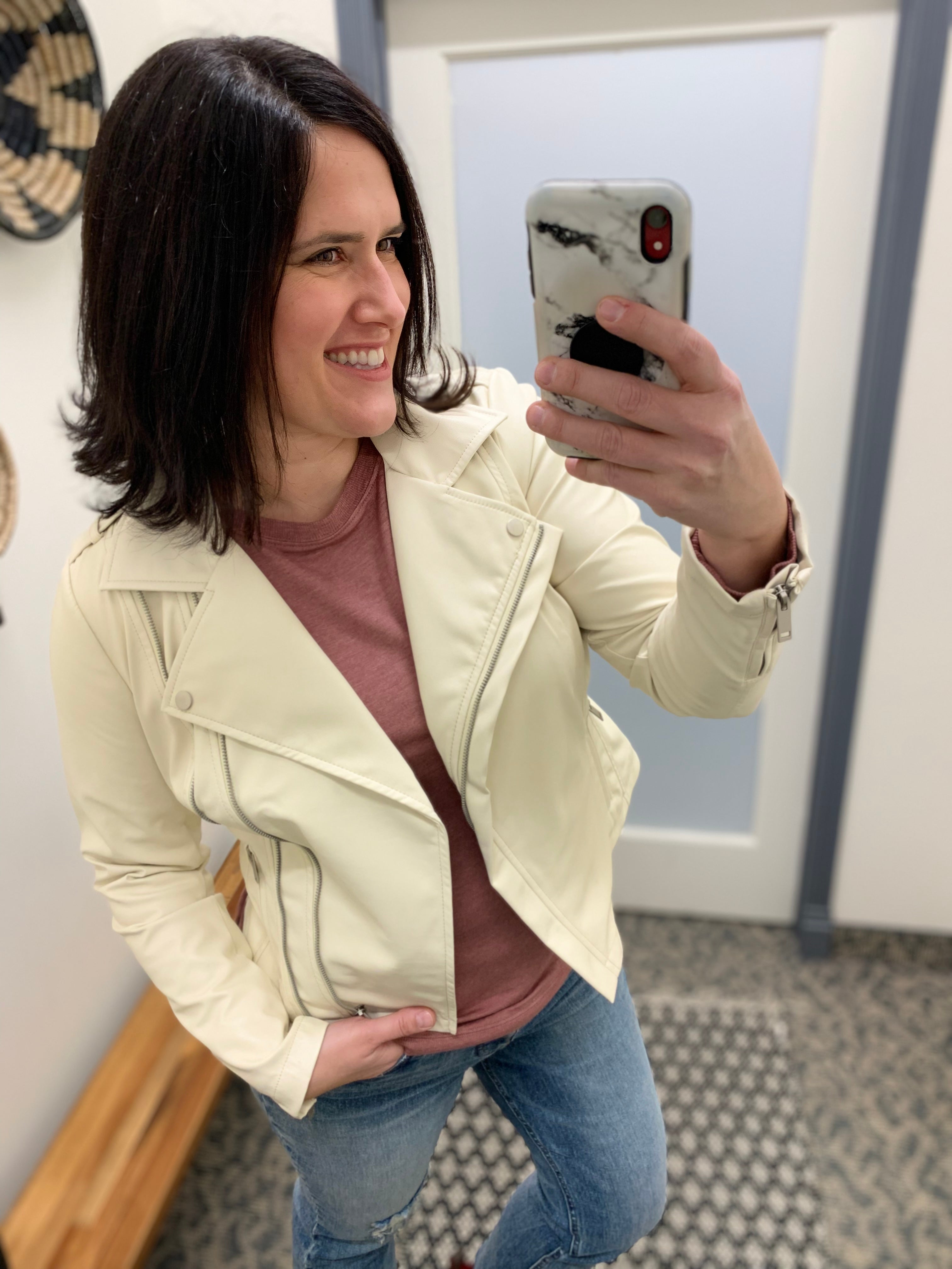 Ivory Maeve Vegan Moto Jacket (KUT) Outerwear- Jackets KUT FROM THE KLOTH