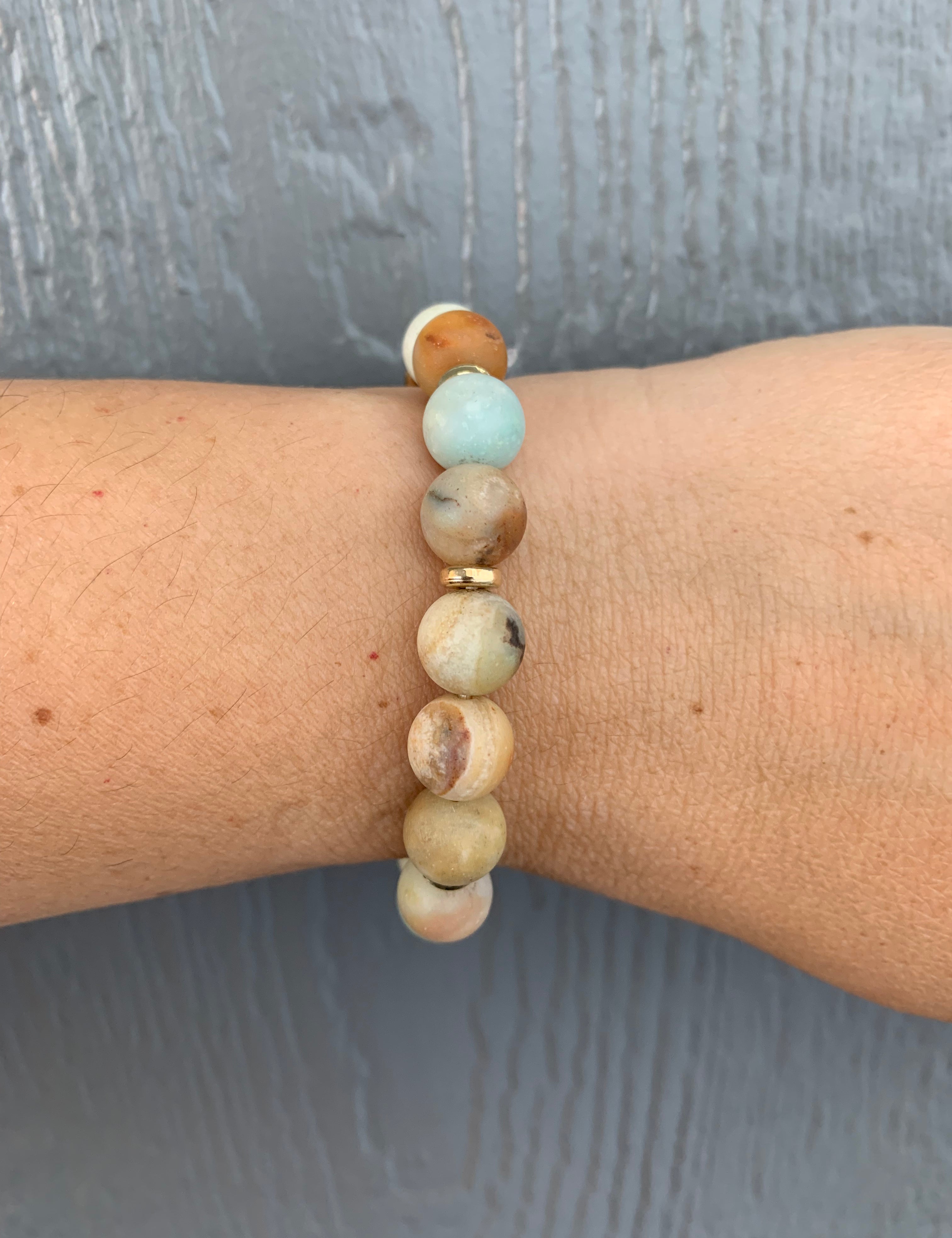 Amazonite & Gold Chain Bracelet Jewelry- Bracelets WHAT'S HOT