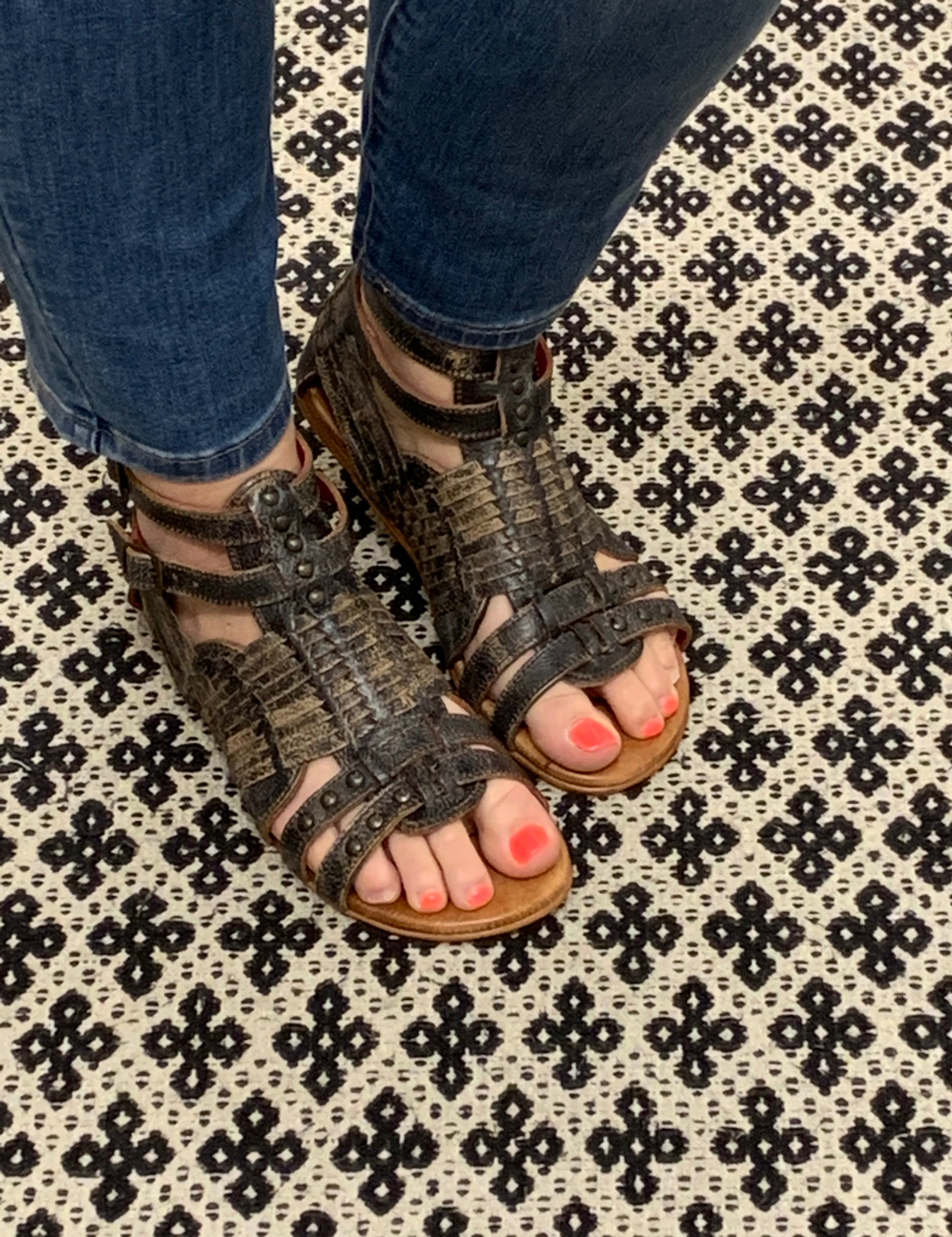 Claire Black Lux Sandal Shoes- Sandals BED STU