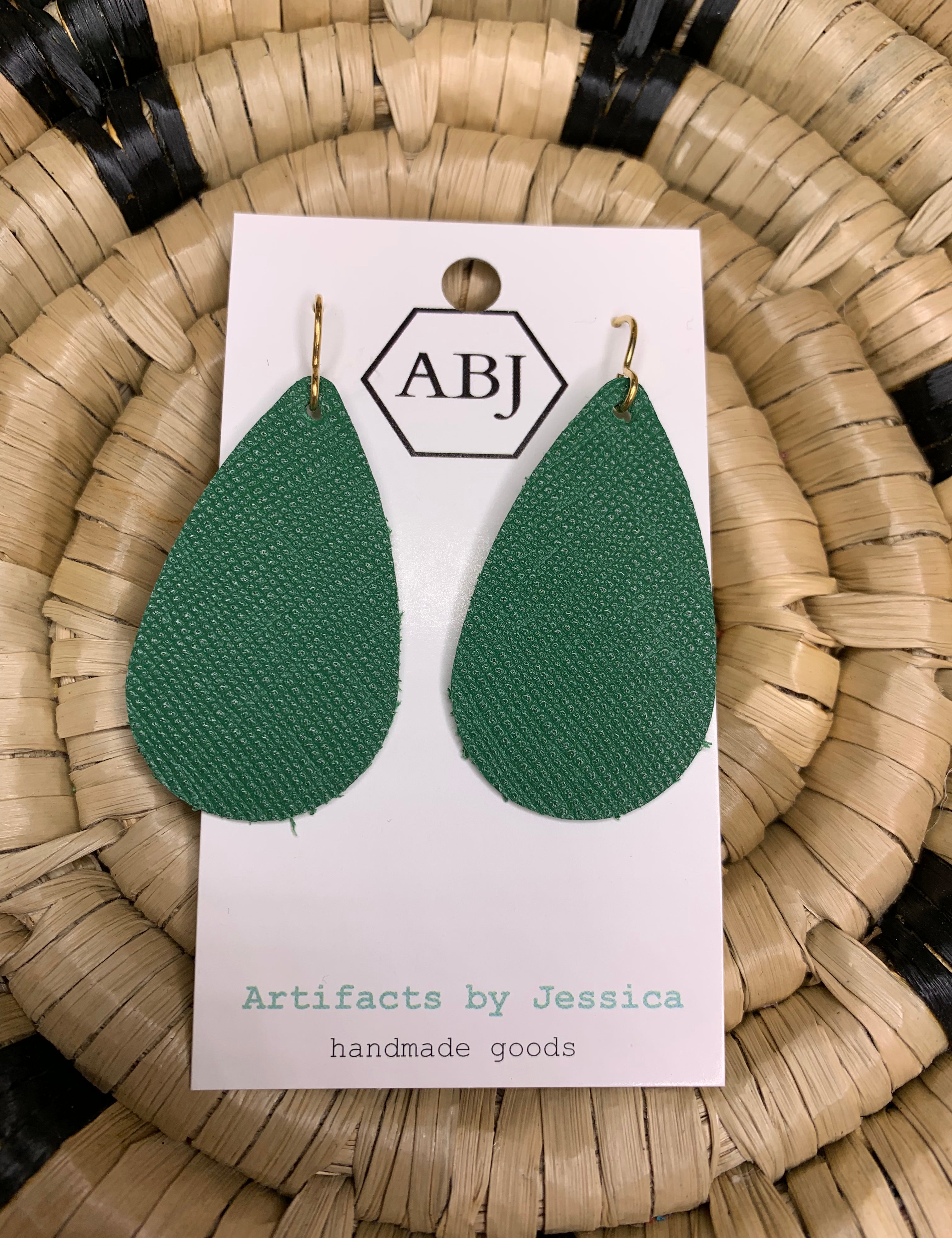 Small Green Teardrop Earrings Jewelry - Earrings ARTIFACTS JESSICA LYNCH