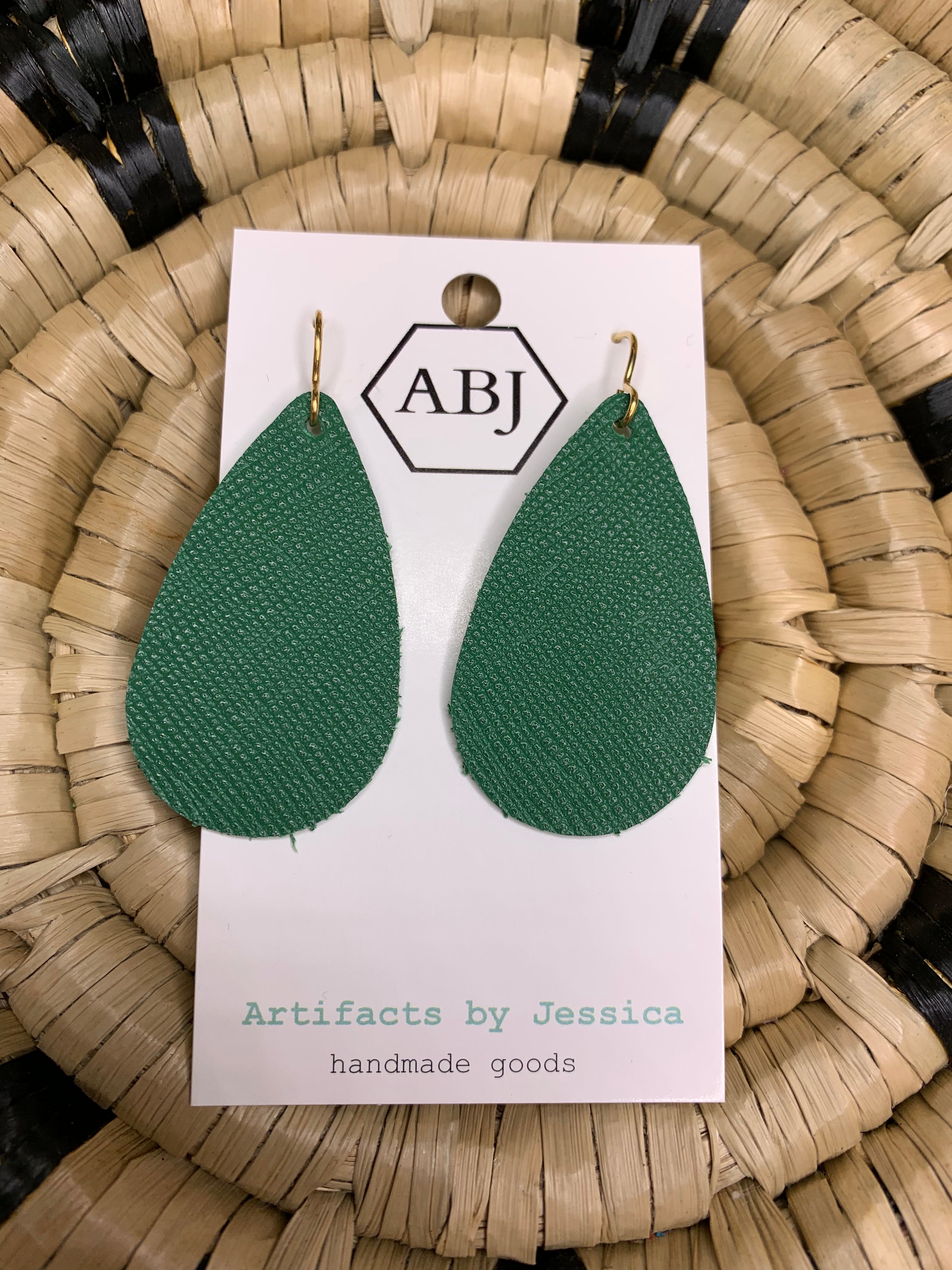 Small Green Teardrop Earrings Jewelry - Earrings ARTIFACTS JESSICA LYNCH