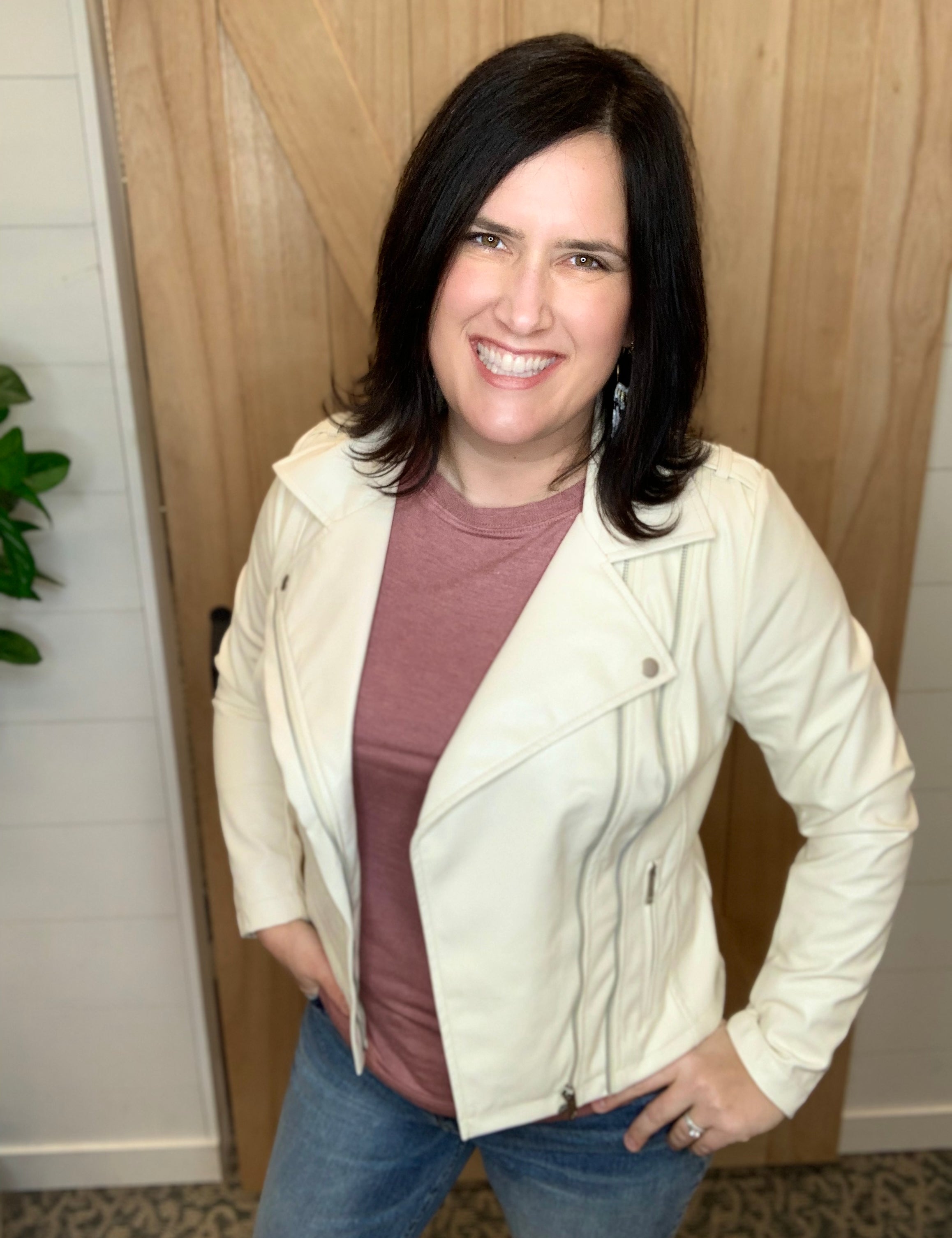 Ivory Maeve Vegan Moto Jacket (KUT) Outerwear- Jackets KUT FROM THE KLOTH