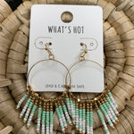 Mint Seed Bead Earrings Jewelry - Earrings WHAT'S HOT