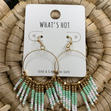 Mint Seed Bead Earrings Jewelry - Earrings WHAT'S HOT