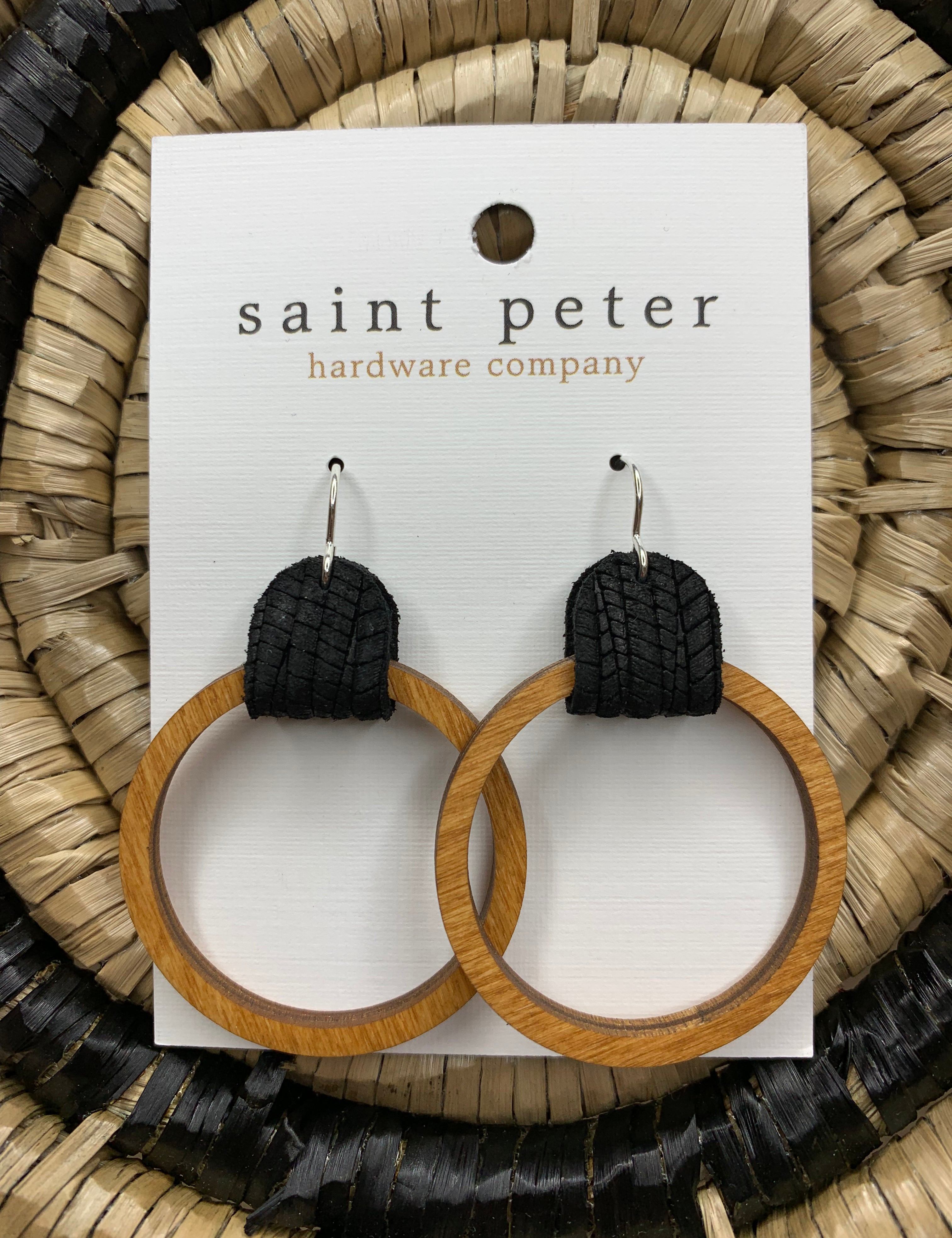 Wood Circle Earrings - Lg Jewelry - Earrings St. Peter Hardware