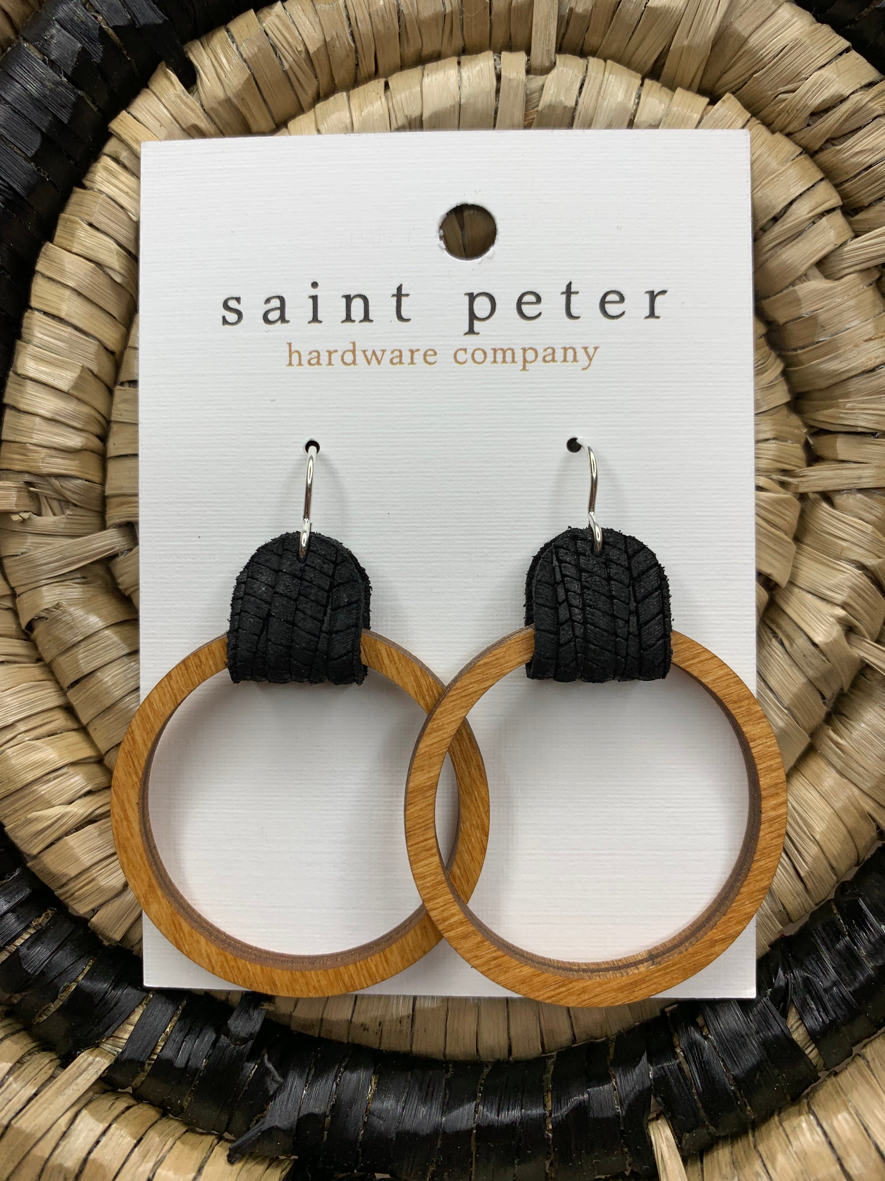 Wood Circle Earrings - Lg Jewelry - Earrings St. Peter Hardware