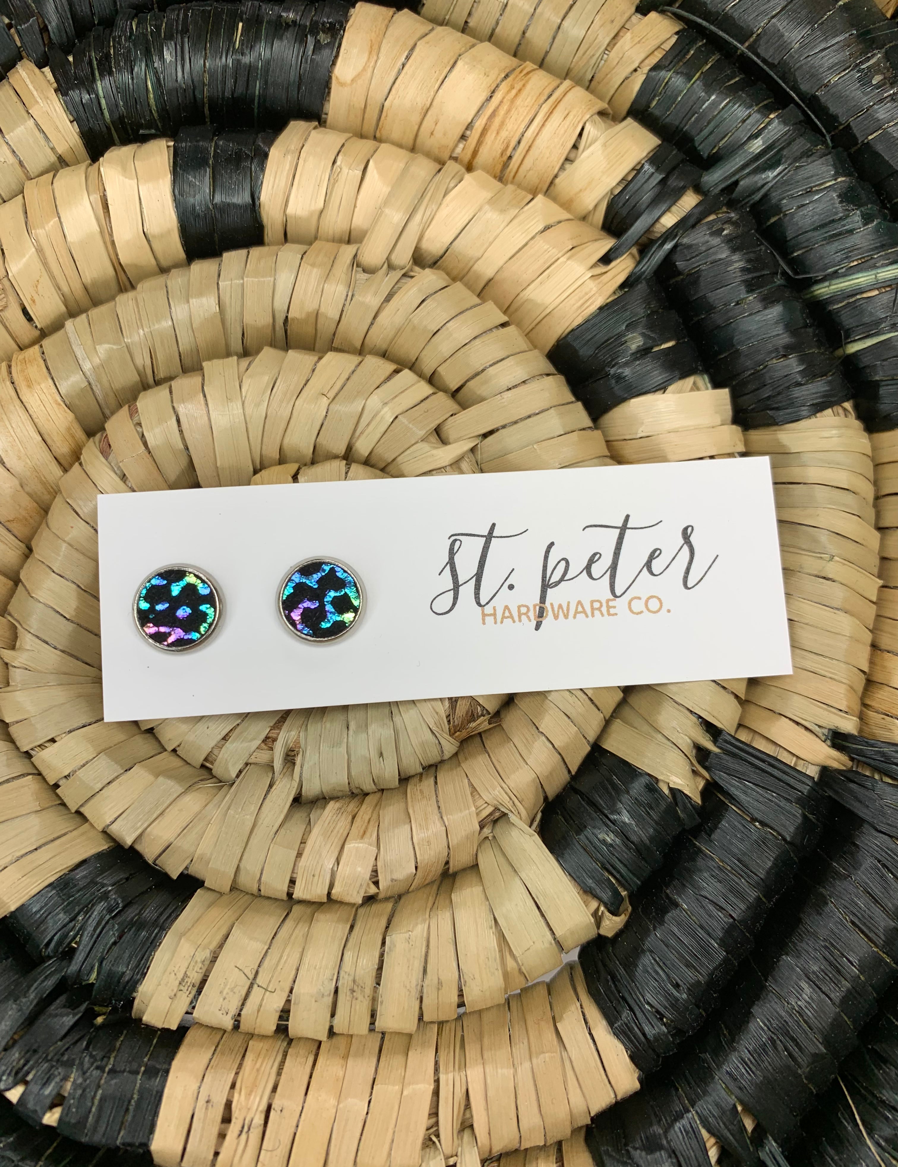 Leather Studs (5 colors) Jewelry - Earrings St. Peter Hardware