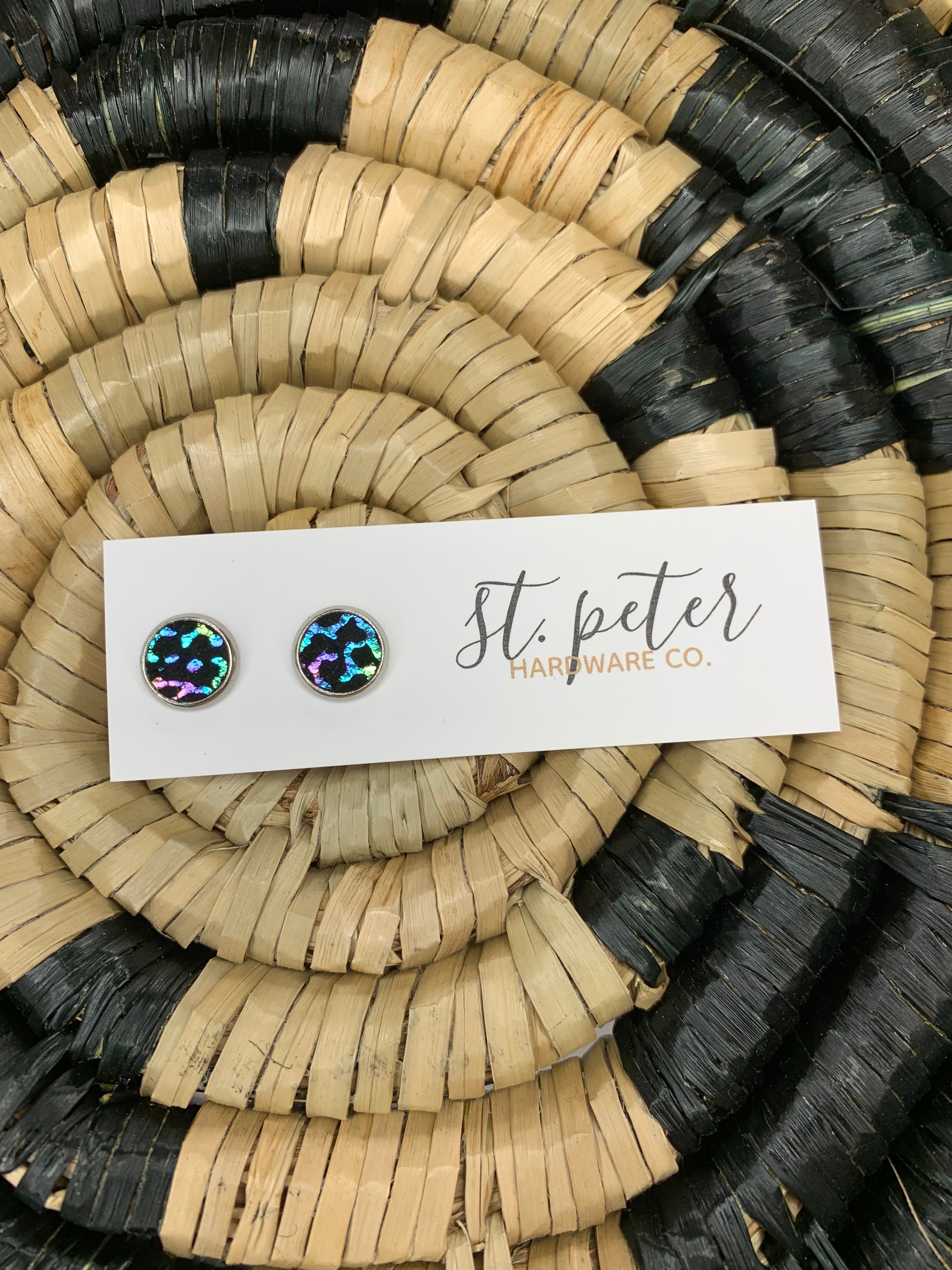 Leather Studs (5 colors) Jewelry - Earrings St. Peter Hardware