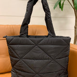 Black Quilted Shopper Bag Bags- Purses CHINESE LAUNDRY