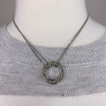 Silver Rhinestone Interlock Circle Necklace Jewelry- Necklace WHAT'S HOT