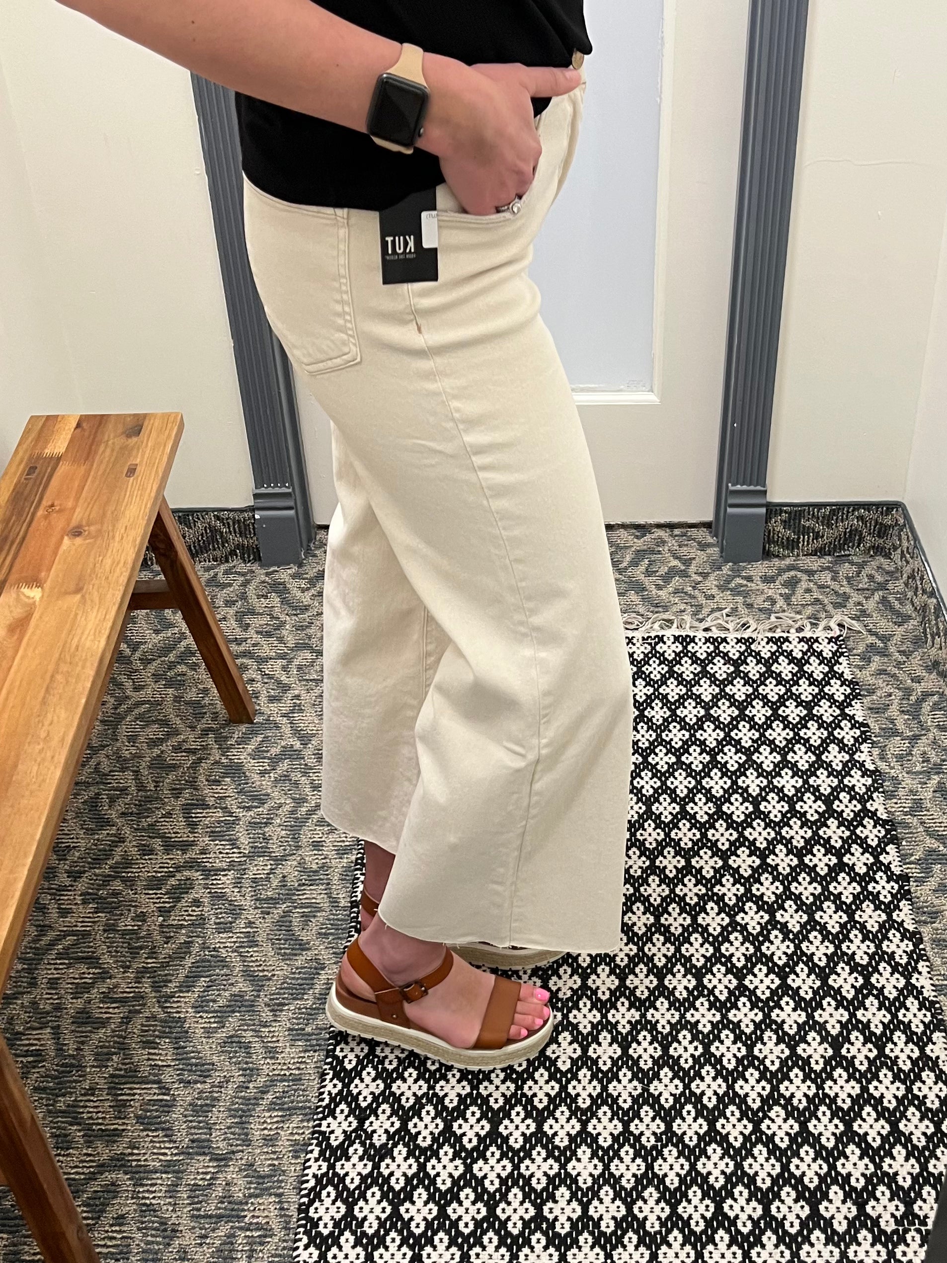 Meg Wide Leg - Ecru (KUT) jeans KUT FROM THE KLOTH