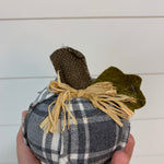 4" plaid pumpkins Home- Decor PD HOME & GARDEN ivory plaid